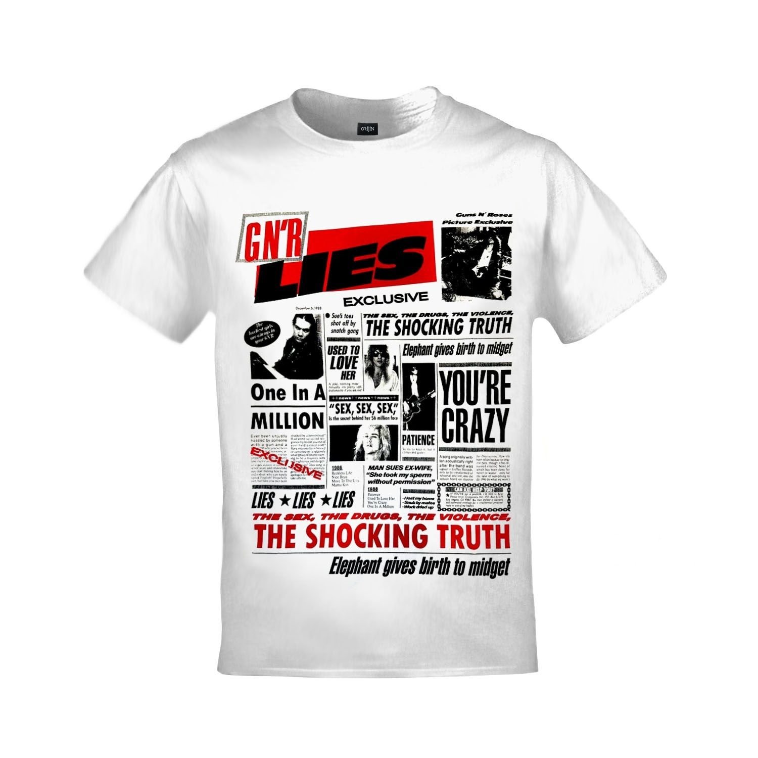 Guns n Roses Beyaz Erkek Tişört XL