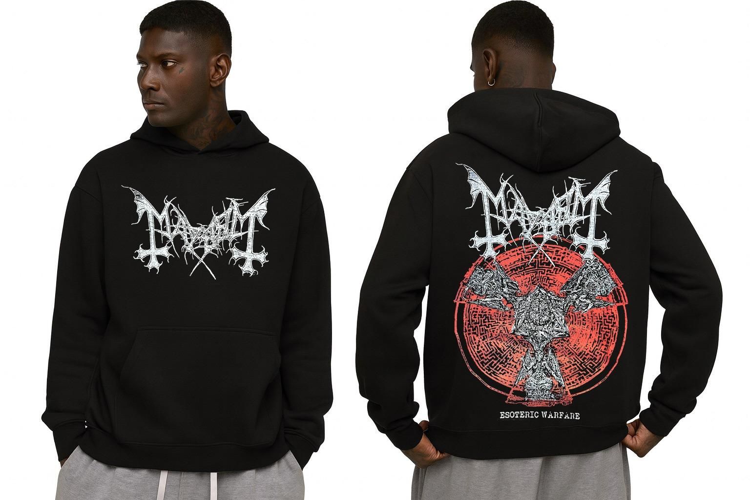 Mayhem Kapşonlu Siyah Erkek Sweatshirt XL
