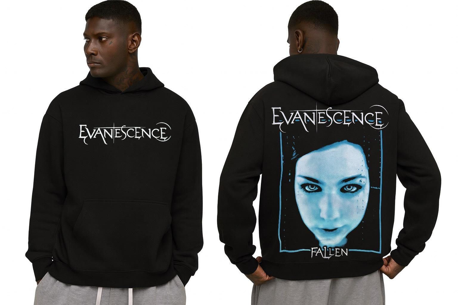 Evanescence Kapşonlu Siyah Erkek Sweatshirt L