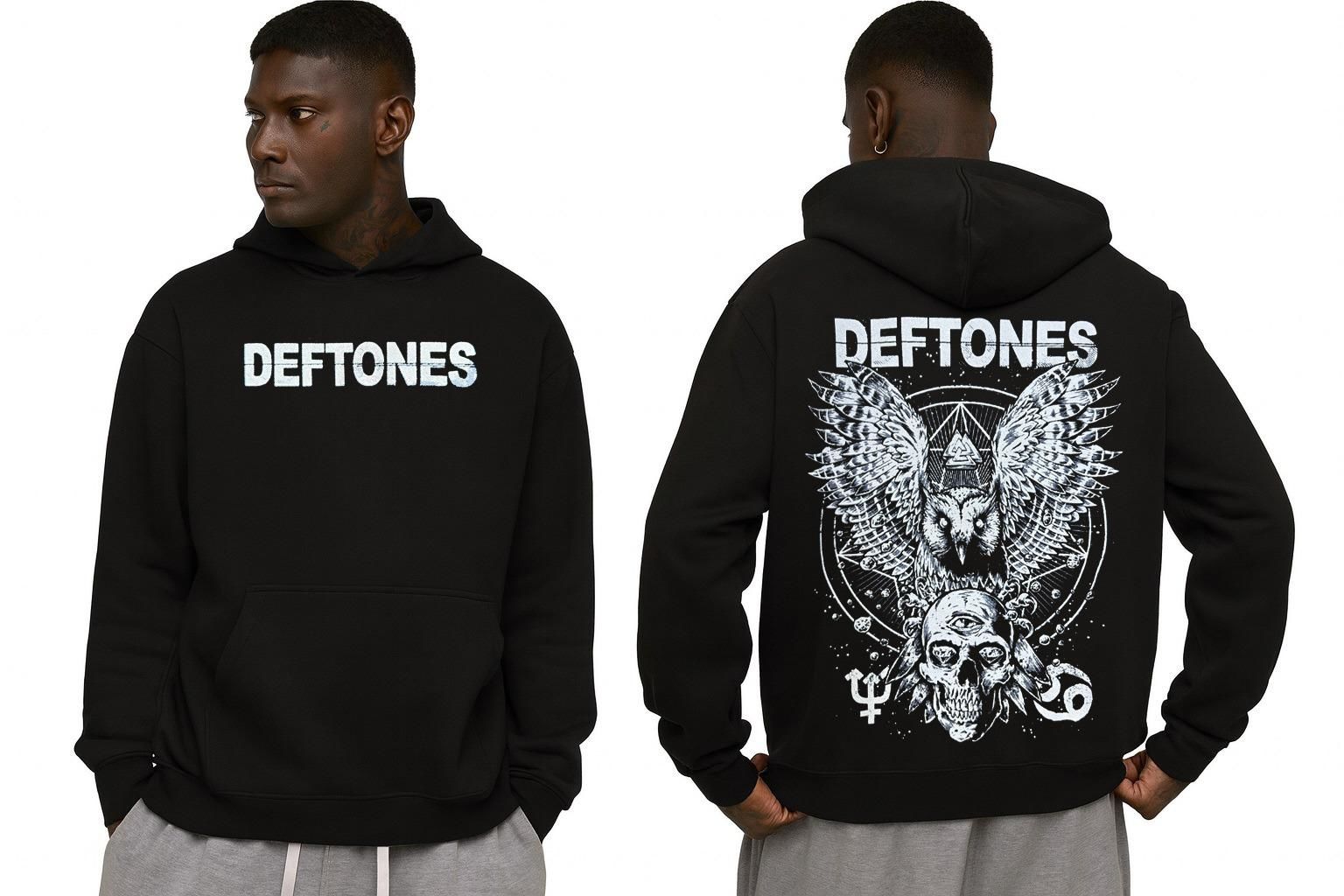 Deftones Kapşonlu Siyah Erkek Sweatshirt XL