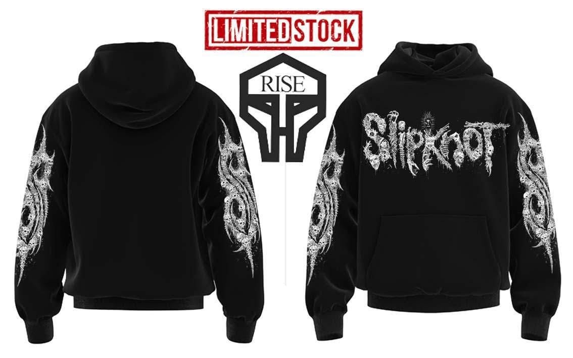 Slipknot Kol Baskılı Kapşonlu Sweatshirt S