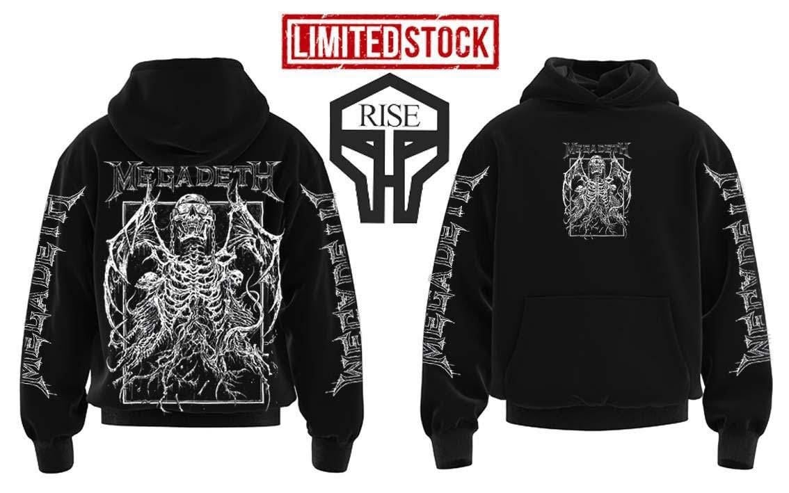Megadeth Kol Baskılı Kapşonlu Sweatshirt XXL