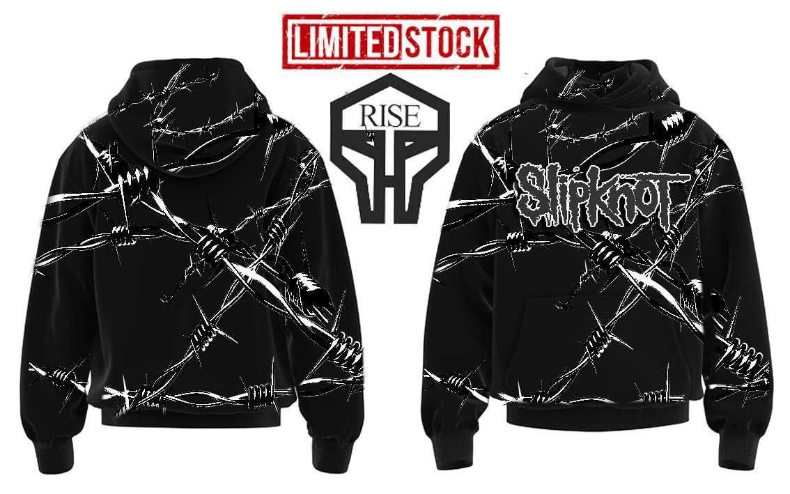 Slipknot All Over Baskılı Kapşonlu Sweatshirt L