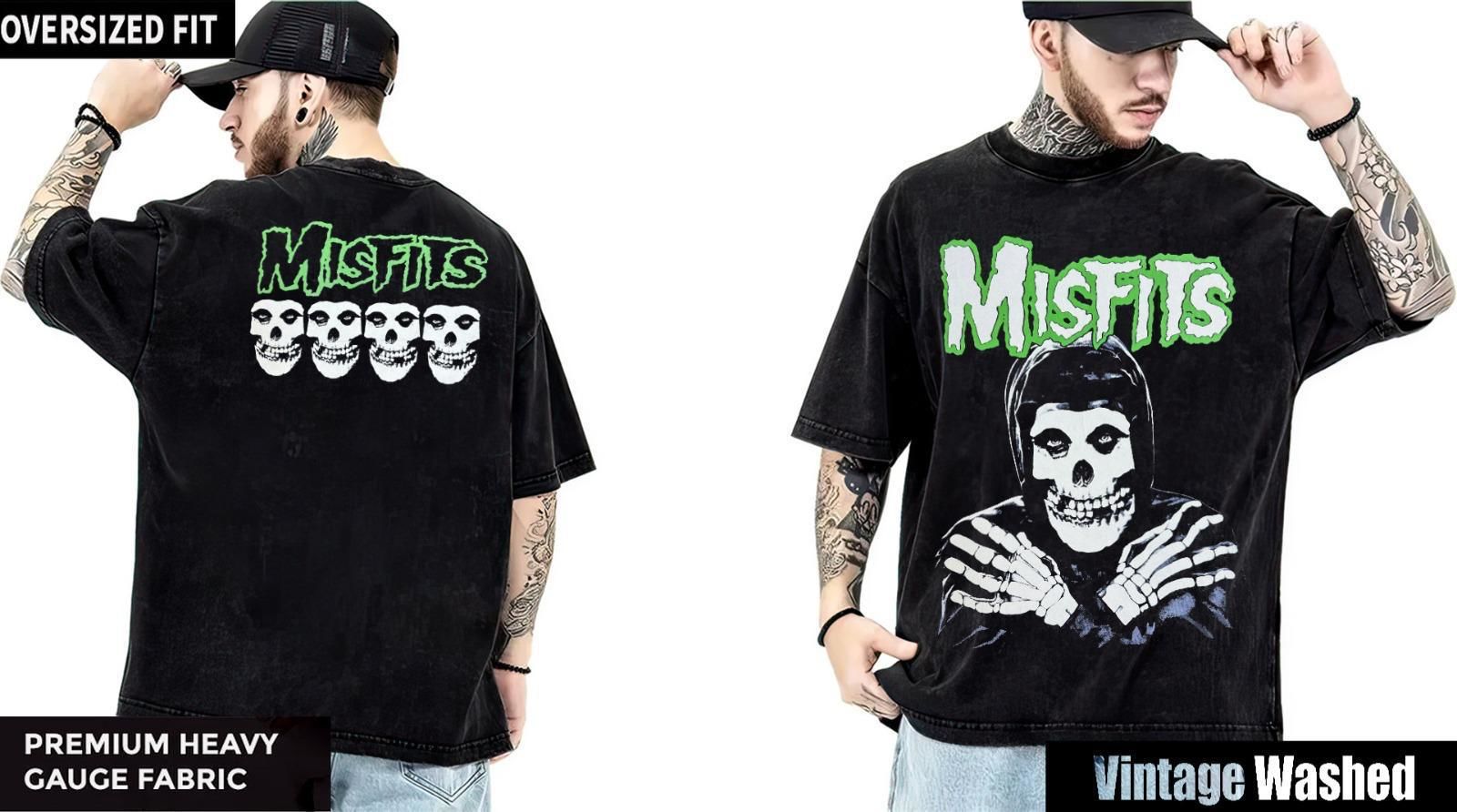 Misfits Yıkamalı Over Size Tişört S