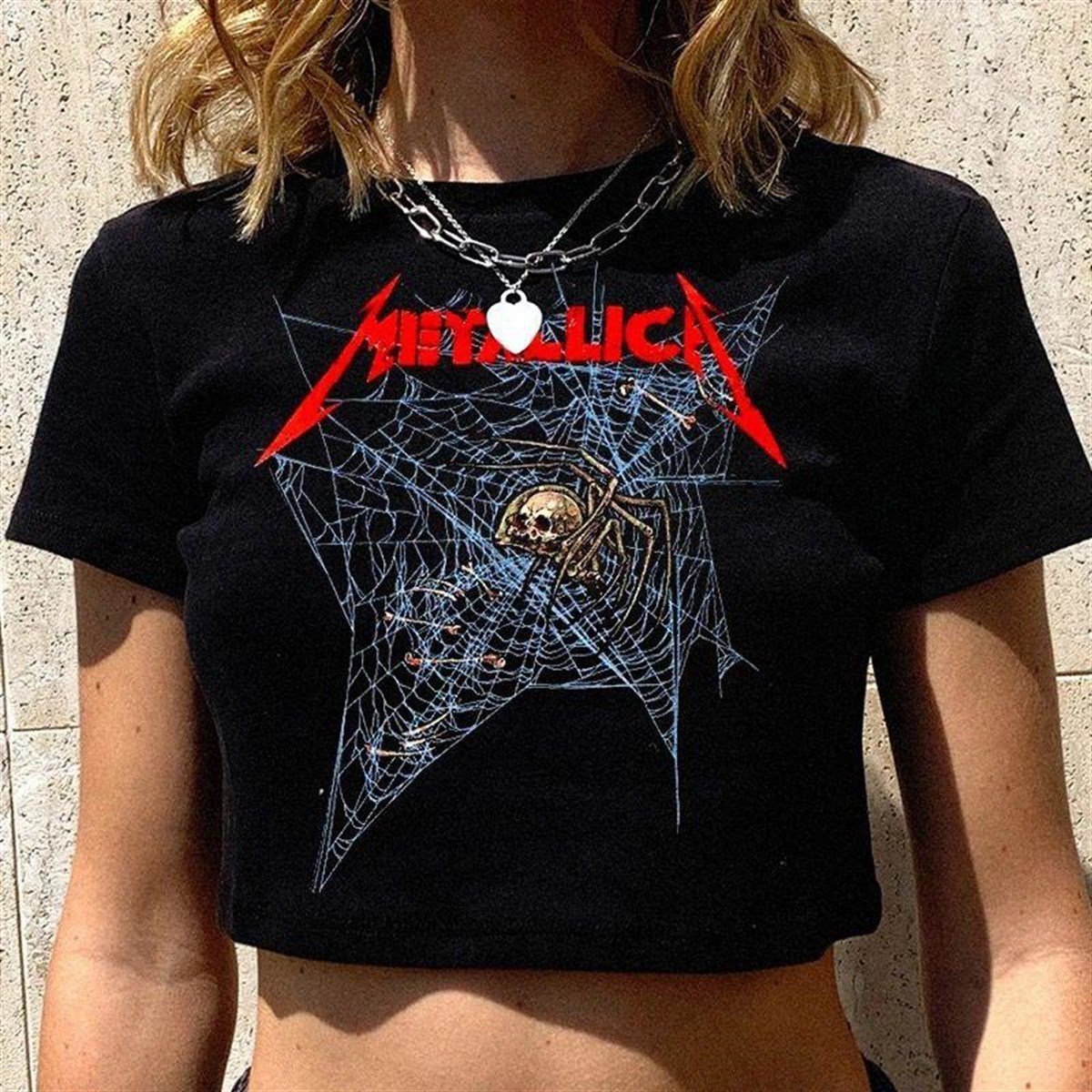 Metallica Siyah Crop