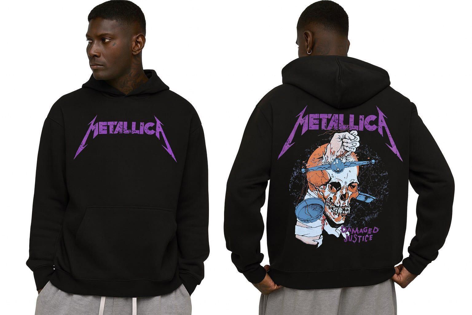 Metallica Kapşonlu Siyah Erkek Sweatshirt XL