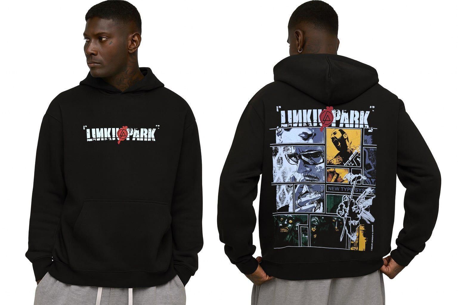 Linkin Park Kapşonlu Siyah Erkek Sweatshirt M