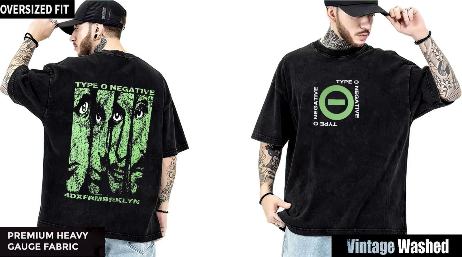 Type O Negative Yıkamalı Over Size Tişört