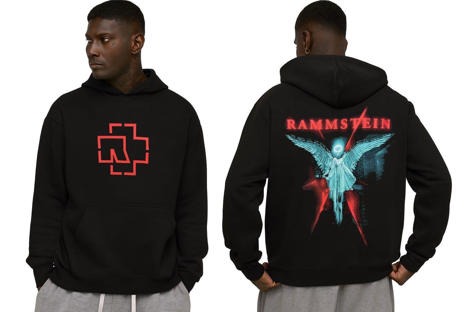 Rammstein Kapşonlu Siyah Erkek Sweatshirt XL