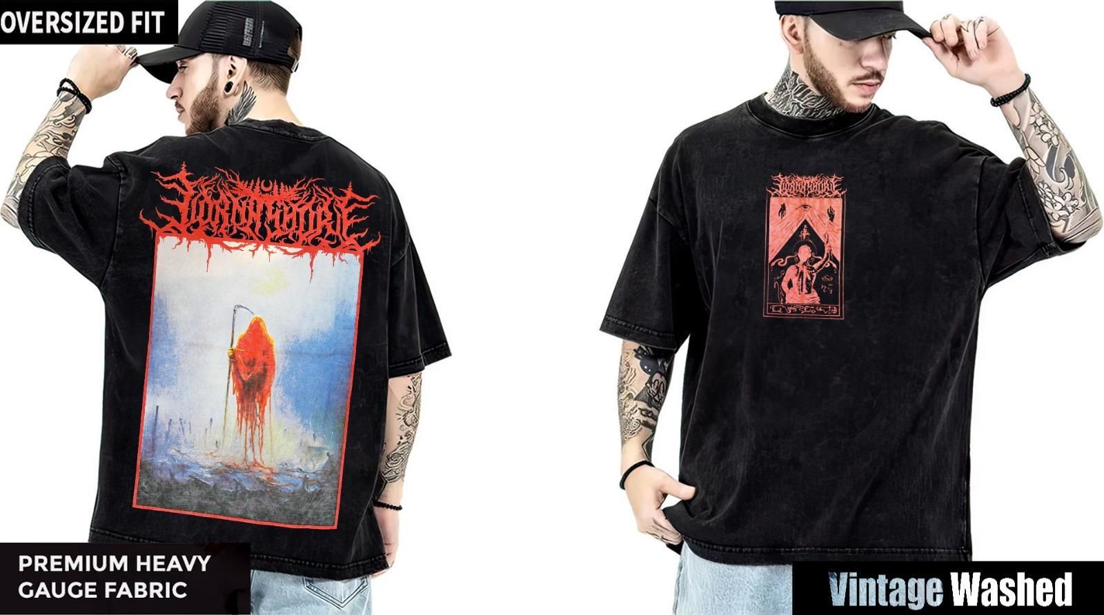 Lorna Shore Yıkamalı Over Size Tişört L