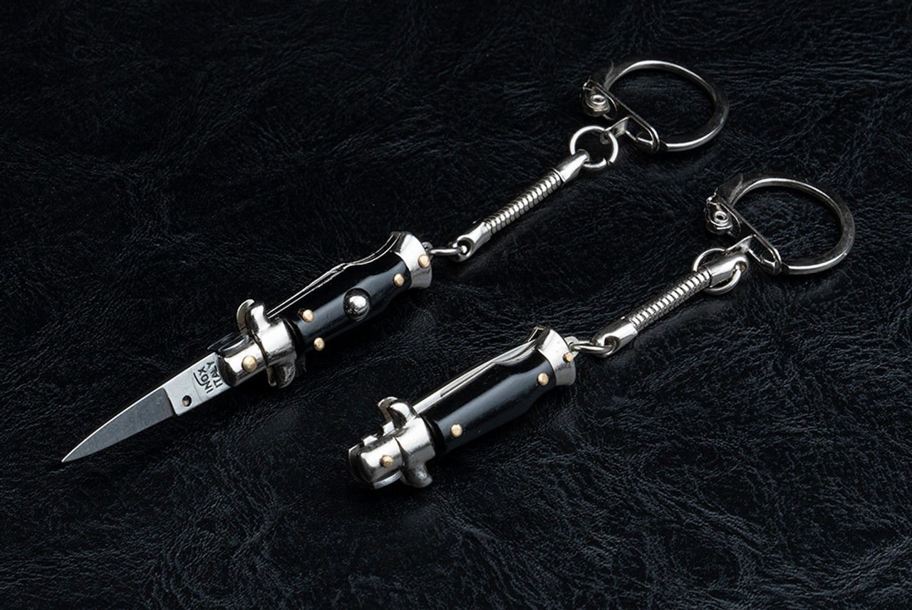 Mini stiletto anahtarlık koyu ahşap