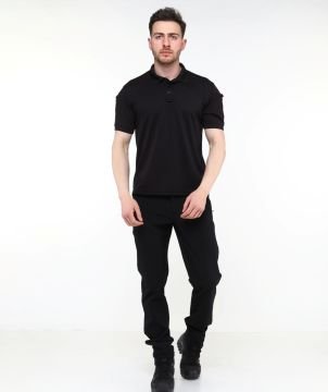 Single Sword Tactical Polo Yaka T-Shirt Black/Siyah