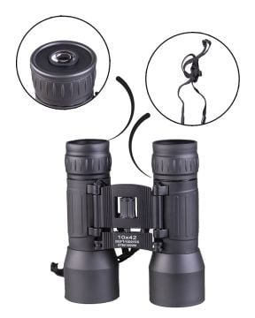 Mil-Tec® Katlanır El Dürbünü 10x42 Siyah  - 15703002