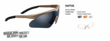 Swisseye Raptor 10162 Max Pro Set Balistik Bej Gözlük Alana Gözlük ipi Hediye!