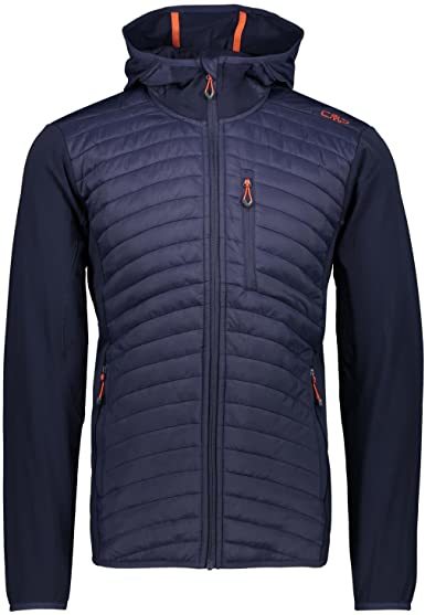CMP Softshell Ceket Fix Hood Hybrid Antrasit-Mavi 3E48267-M974