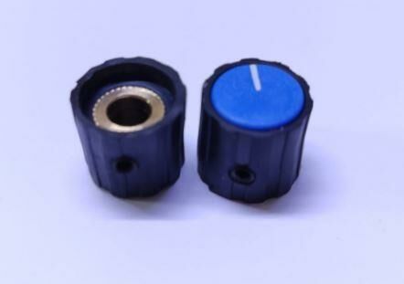 POT DÜĞMESİ 6mm çaplı  CIHAZ DÜGMESI MAVİ Kapak