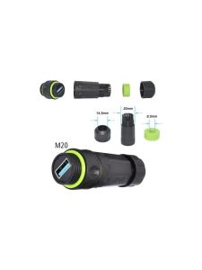 PM-24598 DİŞİ - DİŞİ IP 68 SU GEÇİRMEZ 3.0 USB-A KONNEKTÖR  POWERMASTER
