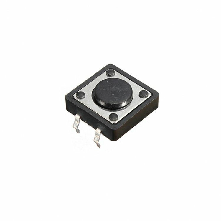 TACT  BUTON  12x12 Siyah 17 mm Yuvarlak