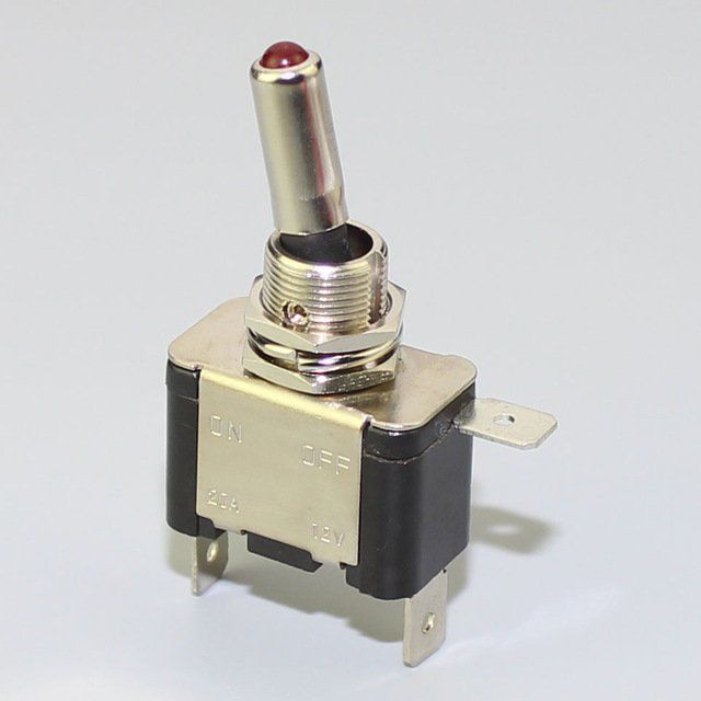 SWİTCH TOGGLE ASW-07D ON ~ OFF  3 BACAKLI  12V KIRMIZI  LEDLİ
