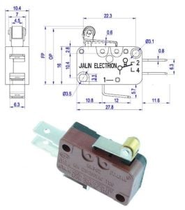 SWİTCH MAKARALI 16x28mm 28mm  15A IC-174 (220V 16A)