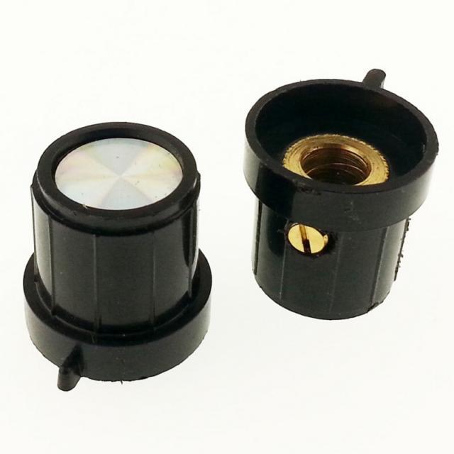 Pot Düğmesi Küçük Gagalı Metal Amfi Tip Siyah Çap: 18 mm