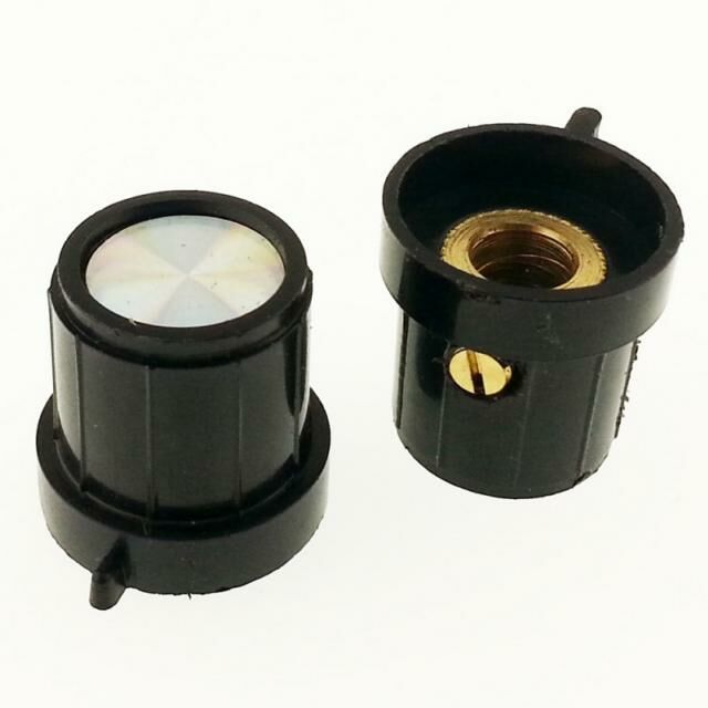 Pot Düğmesi Küçük Gagalı Metal Amfi Tip Siyah Çap: 18 mm