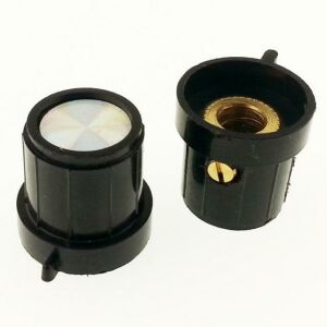 Pot Düğmesi Küçük Gagalı Metal Amfi Tip Siyah Çap: 18 mm