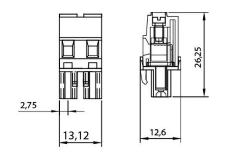 0/2 MR 7,62mm DİŞİ 2li DİK YEŞİL  Klemens SBDK 7,62-DD/2 11752 MR