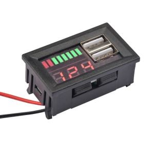 DİGİTAL AKÜ DİJİTAL VOLTAJ SEVİYE ÖLÇER 12V 2X USB CIKISLI POWERMASTER PM-23278