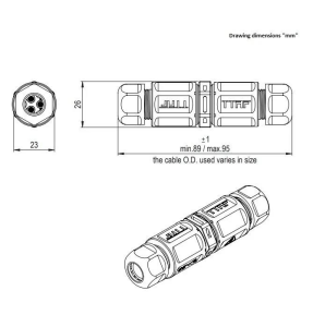 WPI-0302M20 IP68 3 PİN SU GEÇİRMEZ KABLO BİRLEŞTİRME KONNEKTRÖRÜ(TTF)
