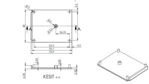 AK-HH-030-K Gri 75x60x32  Klemens Çıkışı Kapalı Duvar Tipi Kutu