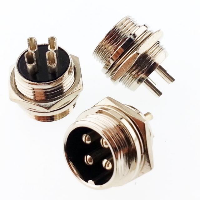 Mike Konnektör 4 Pin Erkek Şase Tip GX16-4P 16mm