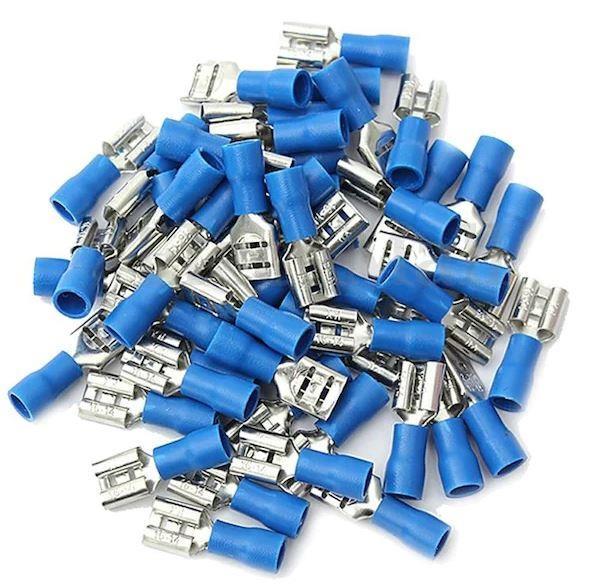 KABLO TERMİNAL DİŞİ 6,3 mm İZOLELİ MAVİ 0,5MM-1,5MM F2-6,4VD