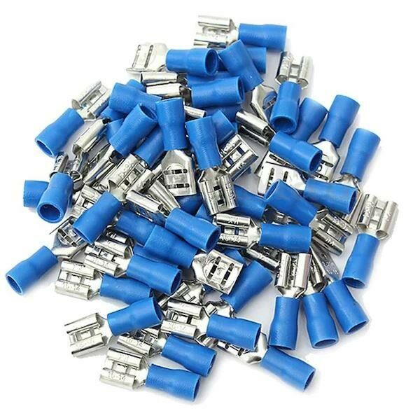 KABLO TERMİNAL DİŞİ 6,3 mm İZOLELİ MAVİ 0,5MM-1,5MM F2-6,4VD