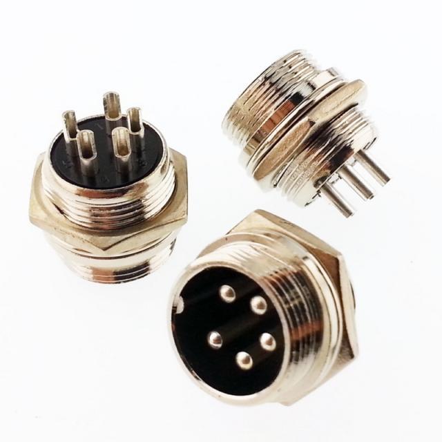 Mike Konnektör 5 Pin Erkek Şase Tip GX16-5P 16mm