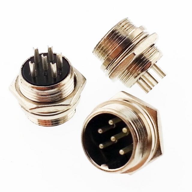 Mike Konnektör 6 Pin Erkek Şase Tip GX16-6P 16mm