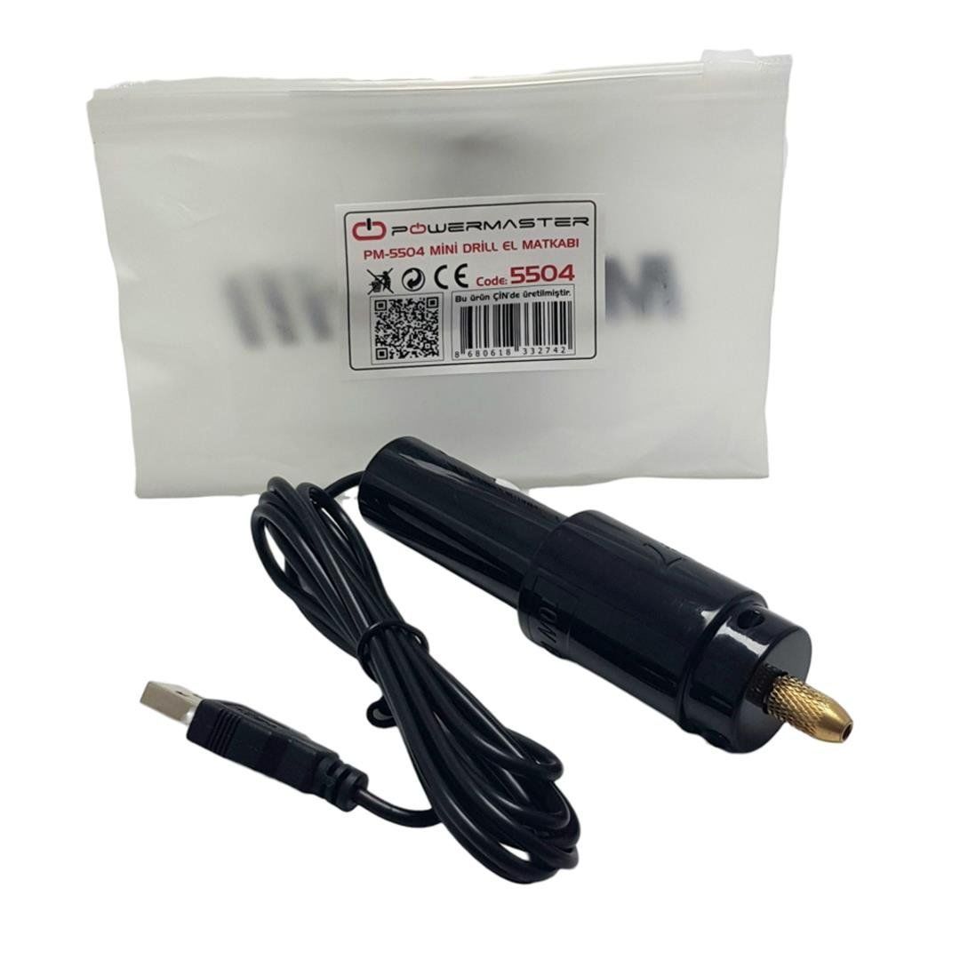 POWERMASTER PM-5504 MİNİ HOBBY DRILL EL MATKABI (5 VOLT USB ADAPTÖR İLE ÇALIŞIR)