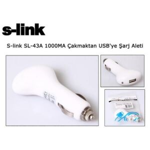 S-LİNK SMG490  ÇAKMAK USB Araç Şarj Cihazı Beyaz  USB 3,0 KABLO  Out:USB 5V 1A