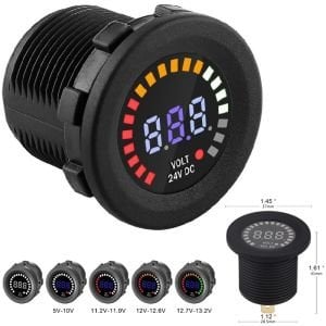 Dijital Voltmetre Barled 12VDC DS4010A Yuvarlak Panel Tip