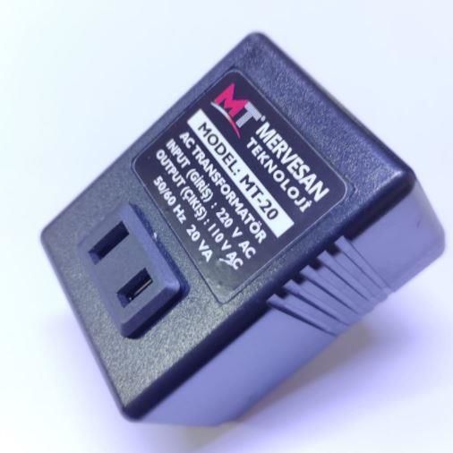 Mervesan MT-20 220-110v Çevirici Transformatör Adaptör Tip Giriş 220v Ac Çıkış 110v Ac 20Va