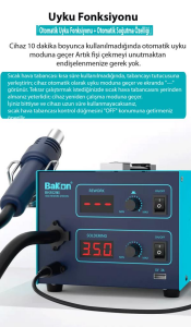 Bakon 852MX İntelligent Isı Ayarlı 2 in 1 Havya İstasyonu 1000W