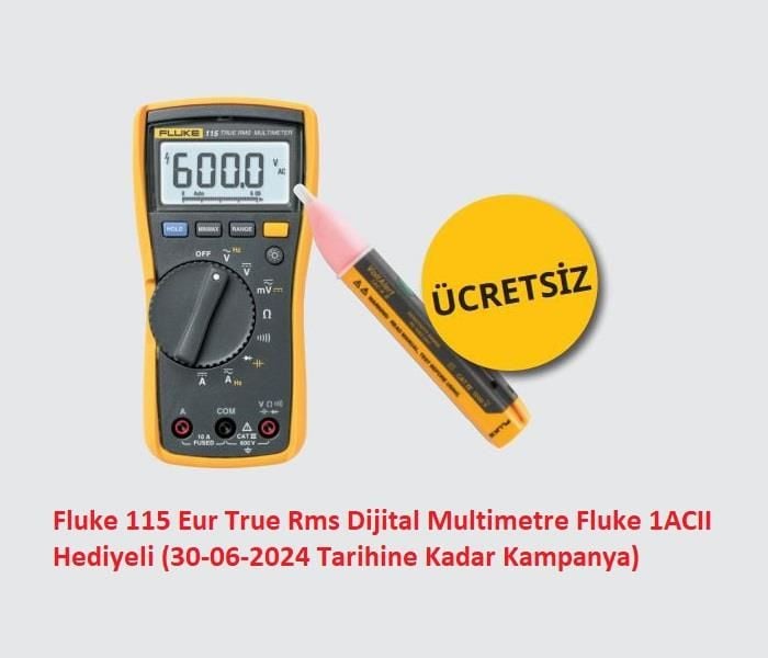 Fluke 115 Eur True Rms Dijital Multimetre Fluke 1ACII Hediyeli (30-06-2024 Tarihine Kadar Kampanya)