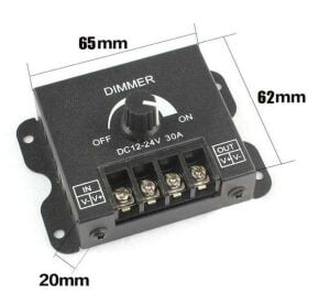 Led Dimmer Kontrol Tek Renk Şerit Ledler için  POT lu DC 12-24V 30A Manuel Kontrol