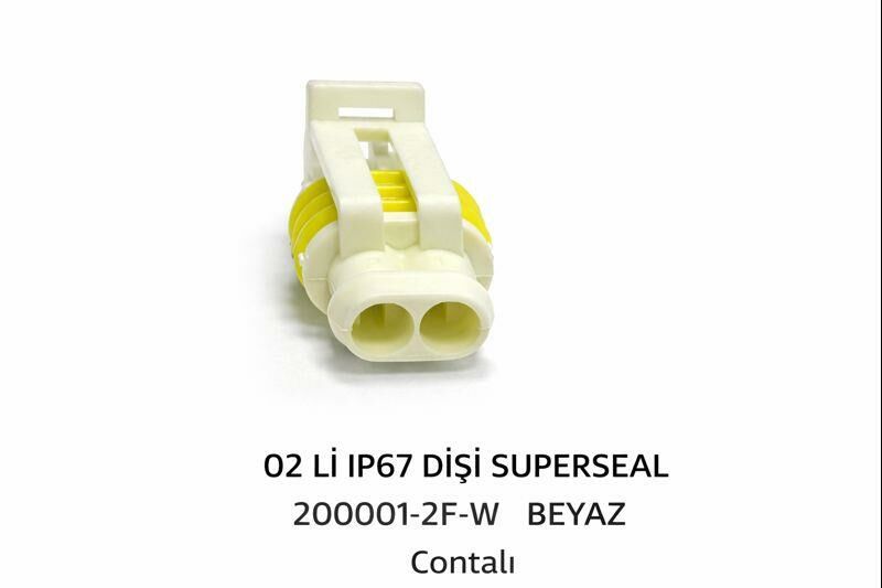 02 Lİ  IP67  DİŞİ  SUPERSEAL   200001-2F-W BEYAZ   Contalı