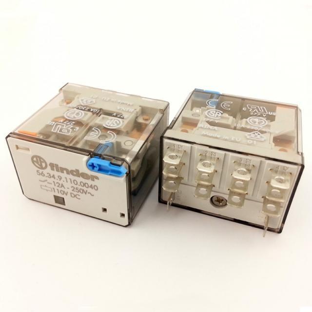 Finder Röle 56.34.9.110.0040 110v 12a Dc 4 Kontak Kilitli Test Butonu ve Hata Göstergeli