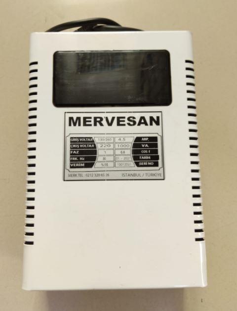 Mervesan MTR-1000 Giriş 100-260vac  Çıkış 220vac 1000VA Voltaj Regülatörü