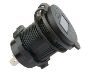 Usb Şarj Soketi Voltmetreli 2x5V 1a/ 2a (12-24V) Kırmızı Yuvarlak Panel Tip