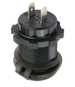 Usb Şarj Soketi Voltmetreli 2x5V 1a/ 2a (12-24V) Kırmızı Yuvarlak Panel Tip