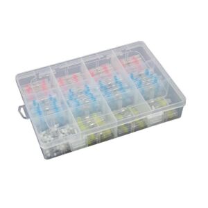 150 Parça Lehimli Makaron Seti Kablo Birleştirici Ek Muf 4 Çeşit Plastik Çantada