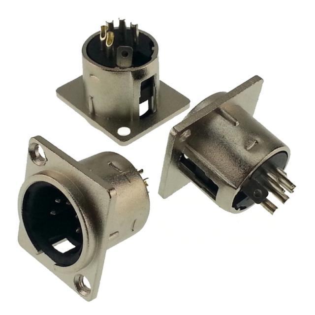 Canon 5 Pin Erkek Şase Tip XLR Konnektör Dikdörtgen Tip